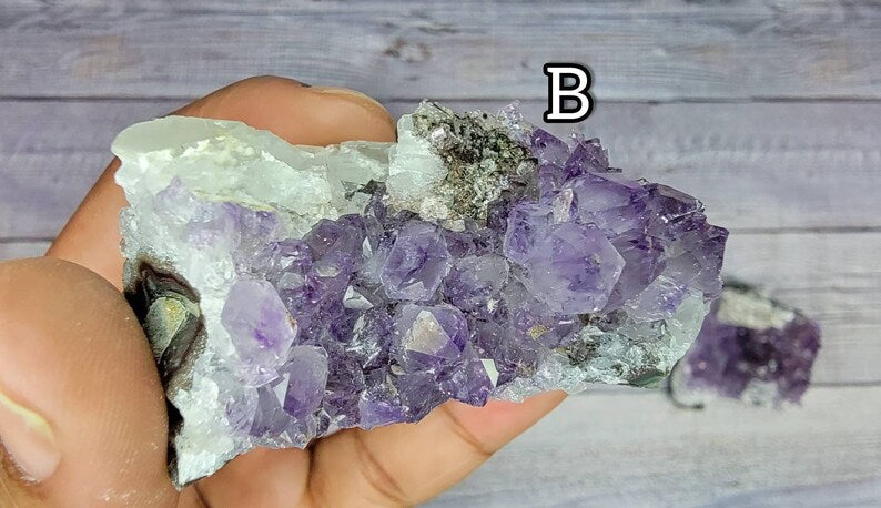 Choose Your Amethyst Clusters with Calcite