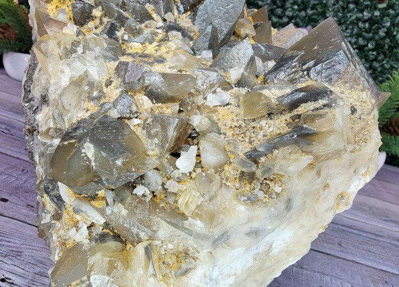 Giant 18LB Orange & Grey Dogtooth Calcite Cluster