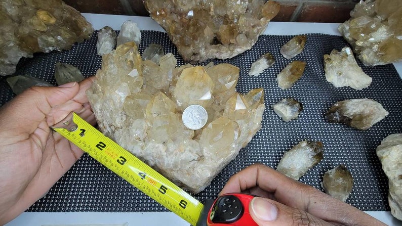 Rare 7LB Natural Untreated Citrine from the Congo - Cascading Cluster