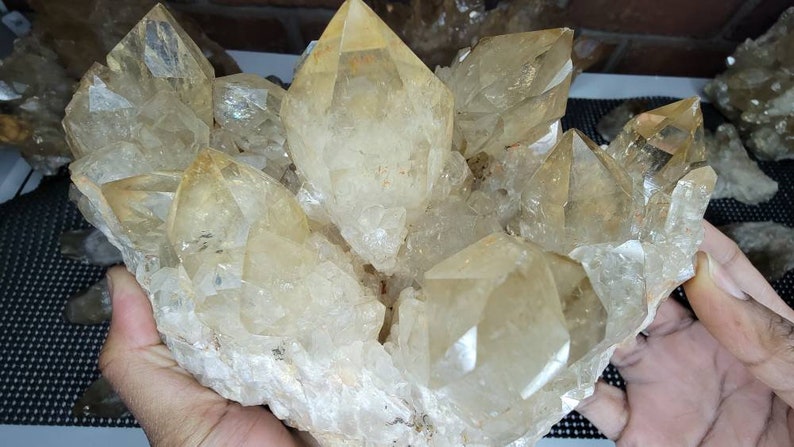 Rare 7LB Natural Untreated Citrine from the Congo - Cascading Cluster