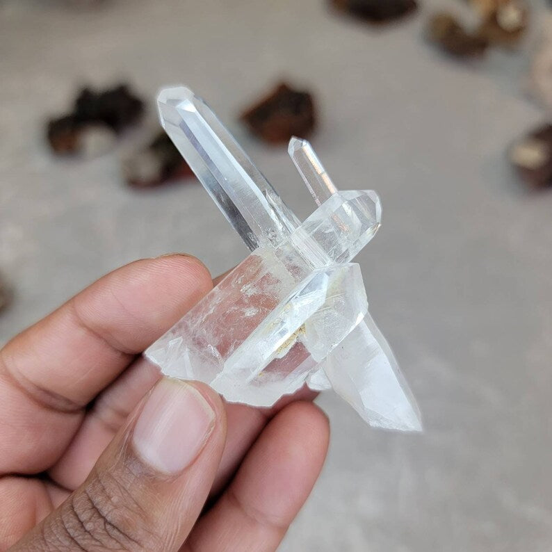 High Quality Colombian Quartz Cluster with Bridge Formation