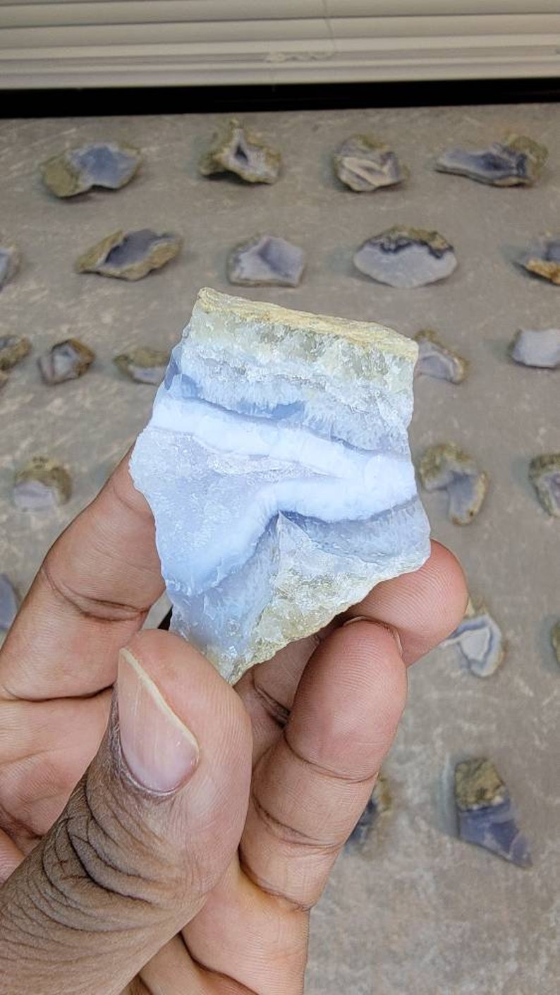 Raw Blue Lace Agate Geode from Malawi