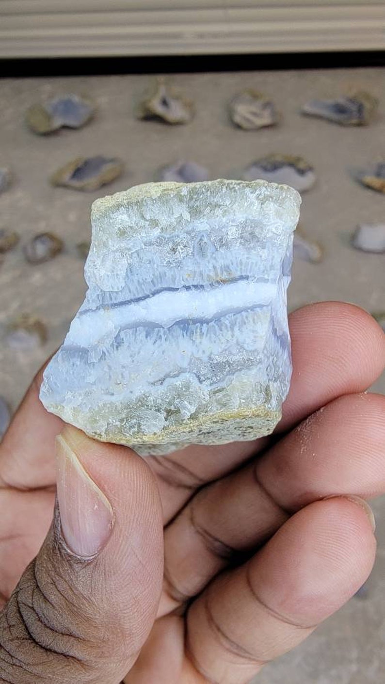 Raw Blue Lace Agate Geode from Malawi