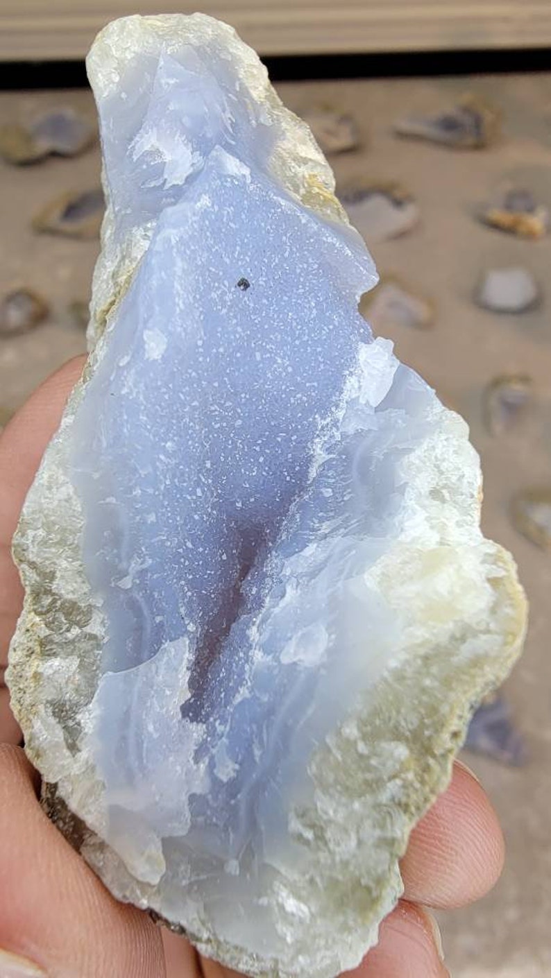 Raw Blue Lace Agate Crystal from Malawi