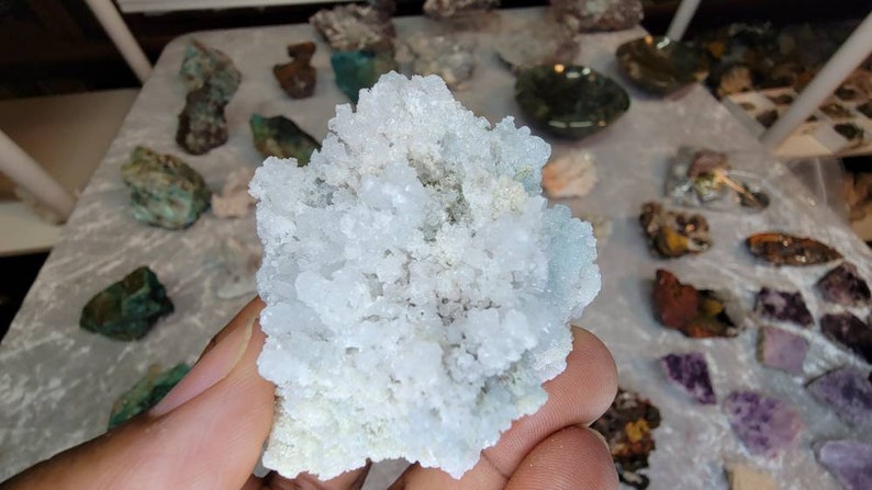 Rare Crystallized Blue Aragonite from Mexico