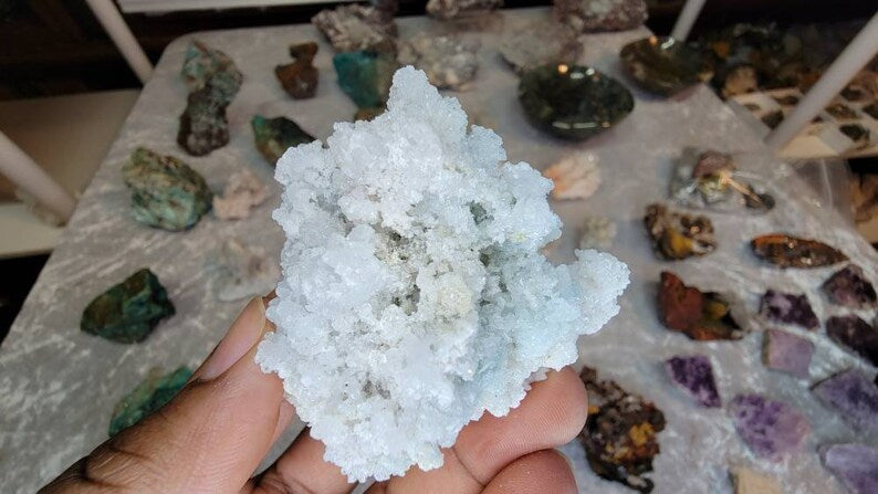Rare Crystallized Blue Aragonite from Mexico