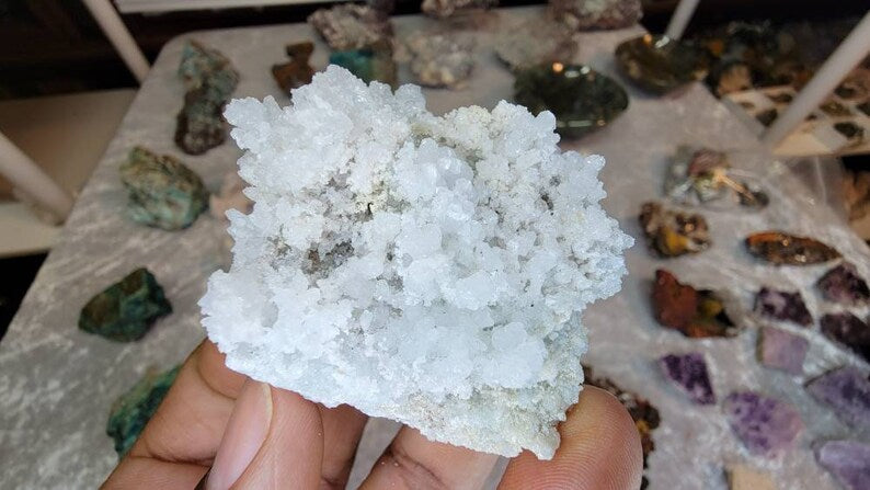 Rare Crystallized Blue Aragonite from Mexico