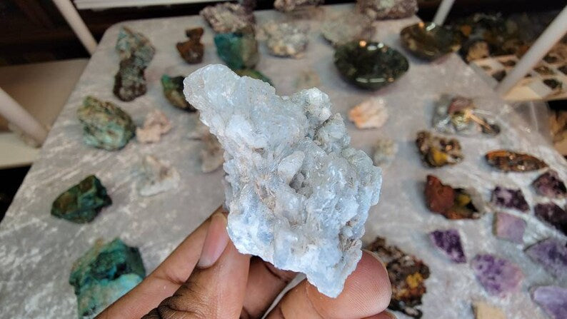 Rare Crystallized Blue Aragonite from Mexico