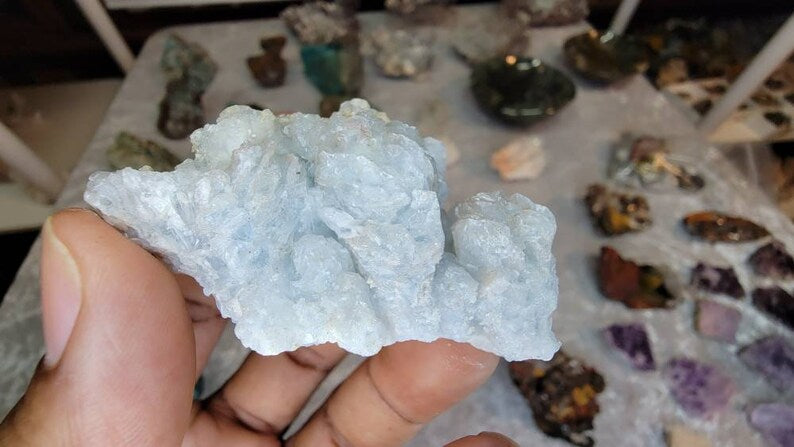 Rare Crystallized Blue Aragonite from Mexico