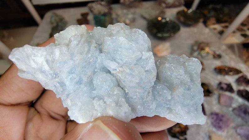 Rare Crystallized Blue Aragonite from Mexico