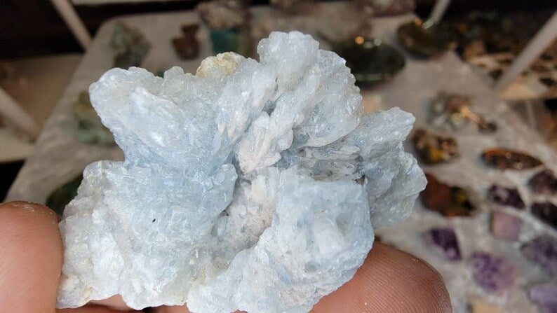 Rare Crystallized Blue Aragonite from Mexico