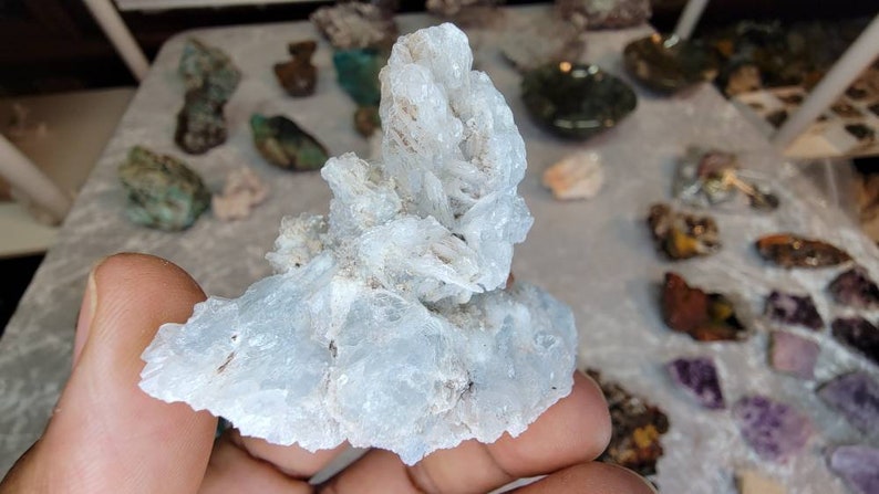 Rare Bladed Blue Aragonite from Mexico