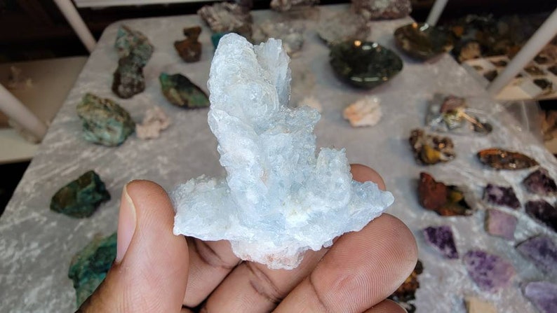 Rare Bladed Blue Aragonite from Mexico