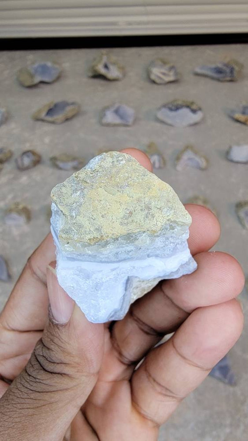 Raw Blue Lace Agate Geode from Malawi