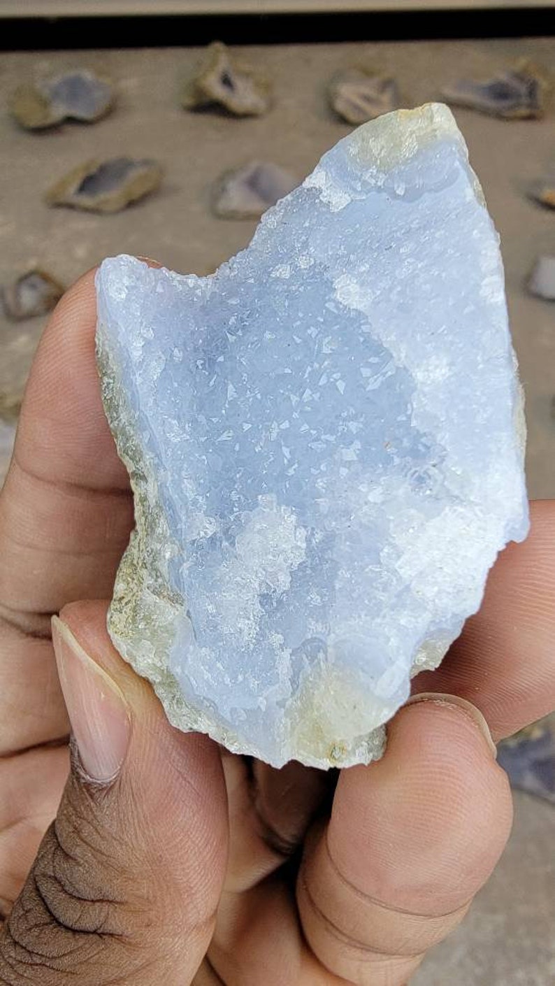 Raw Blue Lace Agate Geode from Malawi