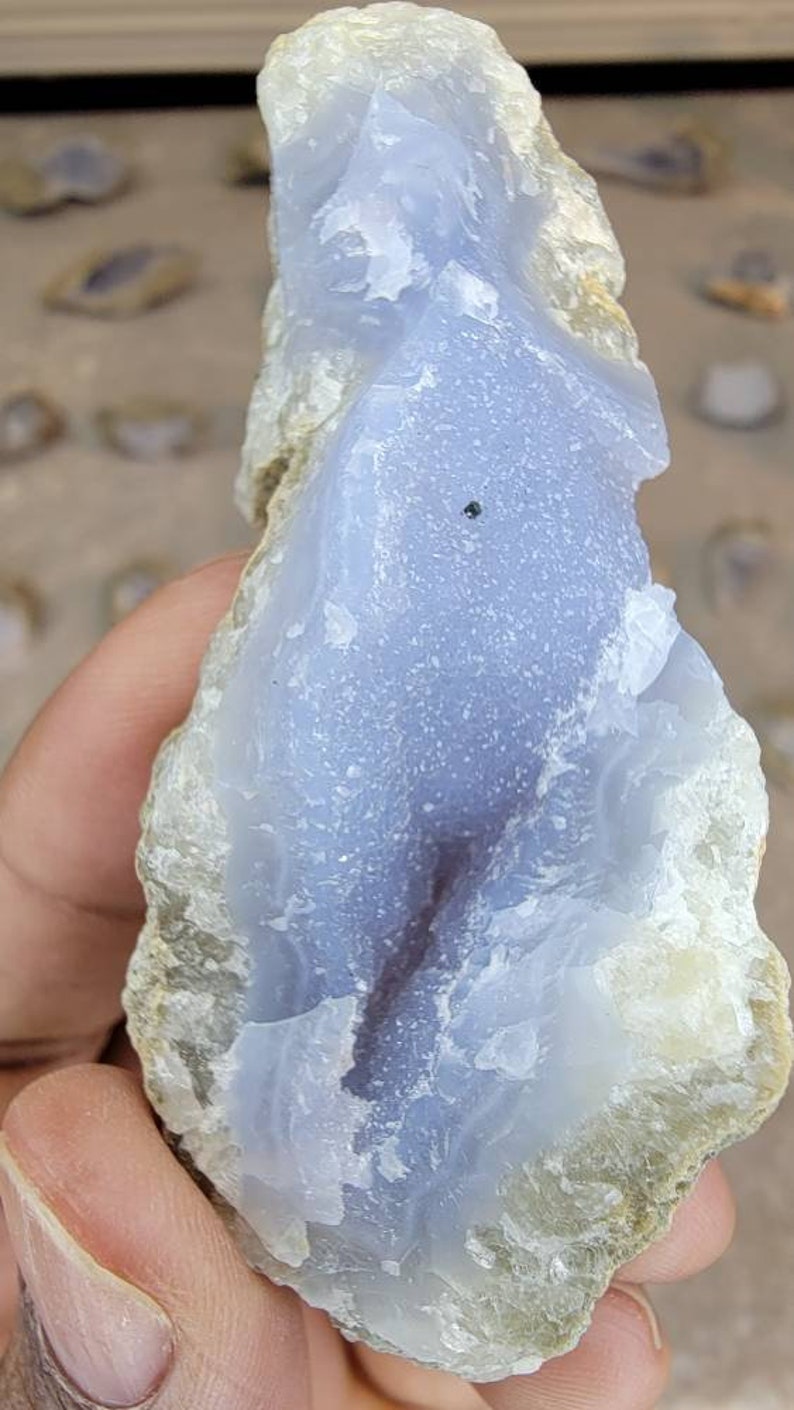 Raw Blue Lace Agate Crystal from Malawi