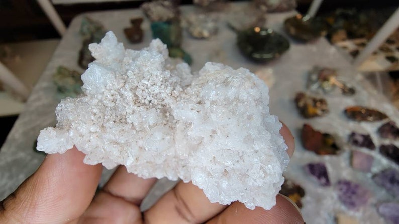 Mostly White Aragonite Crystal from Mexico