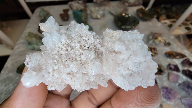 Mostly White Aragonite Crystal from Mexico