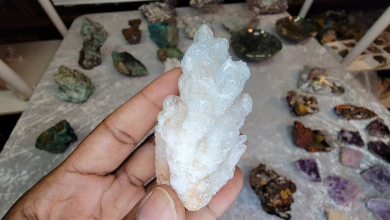 Rare Light Blue Aragonite Crystal from Mexico