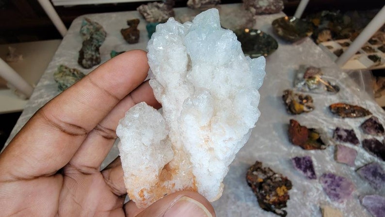 Rare Light Blue Aragonite Crystal from Mexico