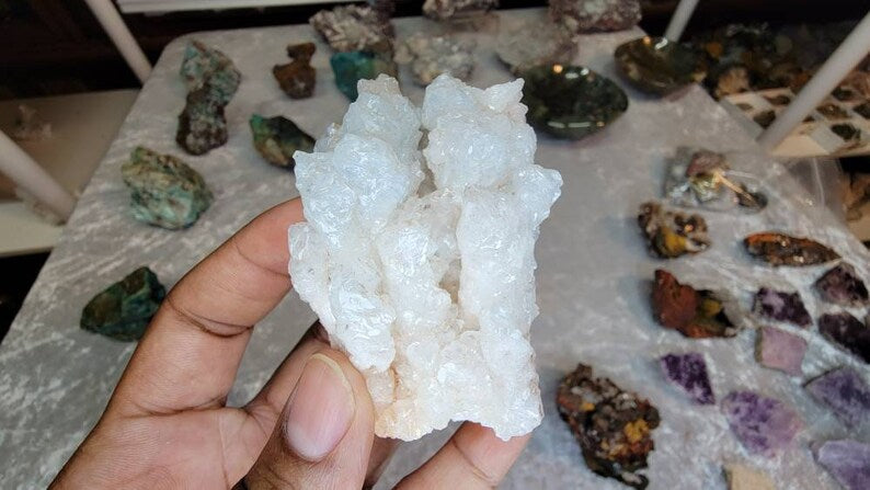 Rare Light Blue Aragonite Crystal from Mexico