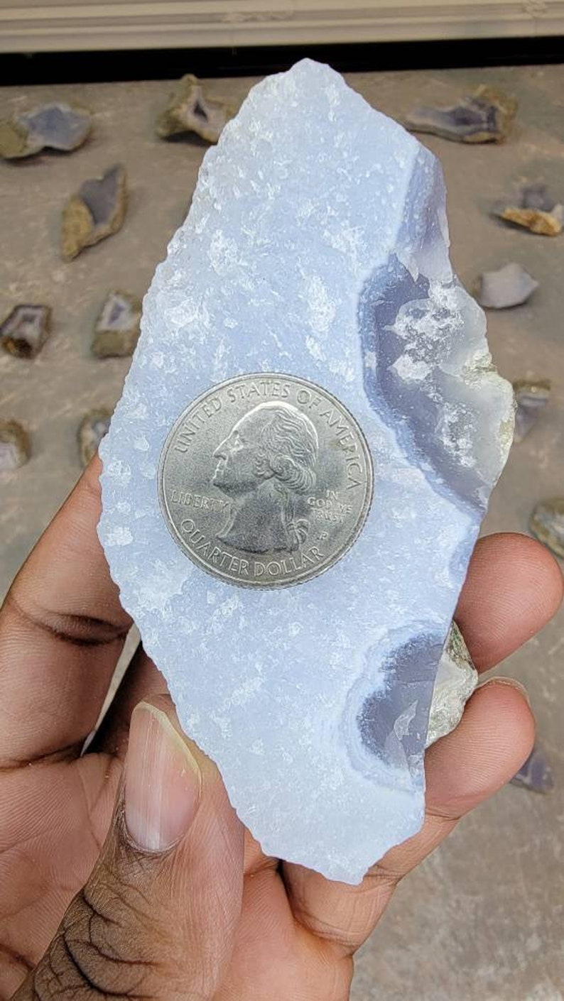 Raw Blue Lace Agate Geode from Malawi