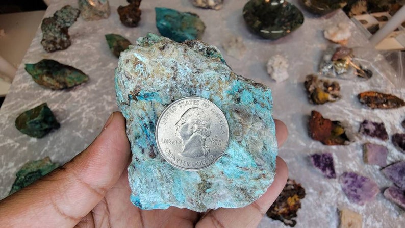 Red & Blue Raw Shattuckite Chunk from Namibia - Rare Mineral