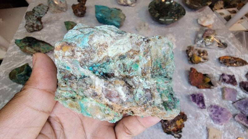 Red & Blue Raw Shattuckite Chunk from Namibia - Rare Mineral