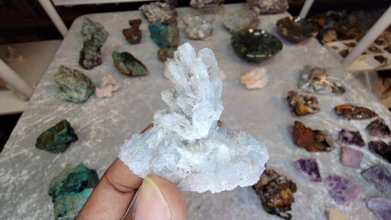 Rare Bladed Blue Aragonite from Mexico