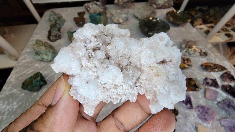 Mostly White Aragonite Crystal from Mexico