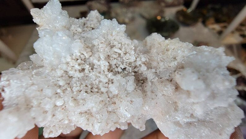 Mostly White Aragonite Crystal from Mexico