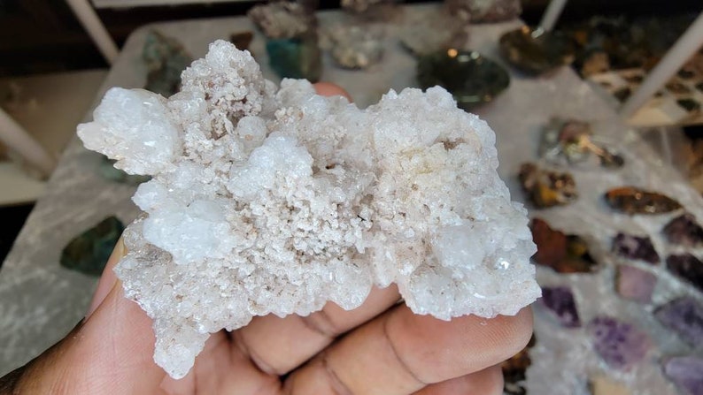 Mostly White Aragonite Crystal from Mexico