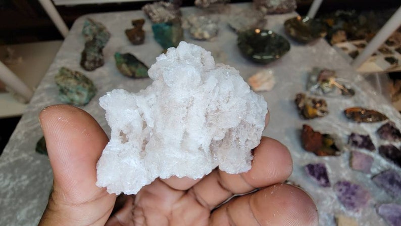 Mostly White Aragonite Crystal from Mexico