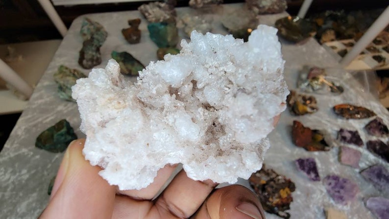 Mostly White Aragonite Crystal from Mexico