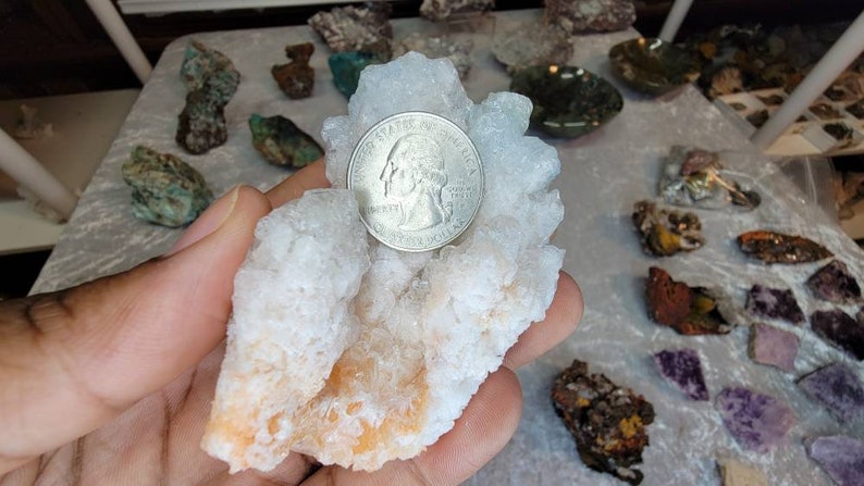 Rare Light Blue Aragonite Crystal from Mexico