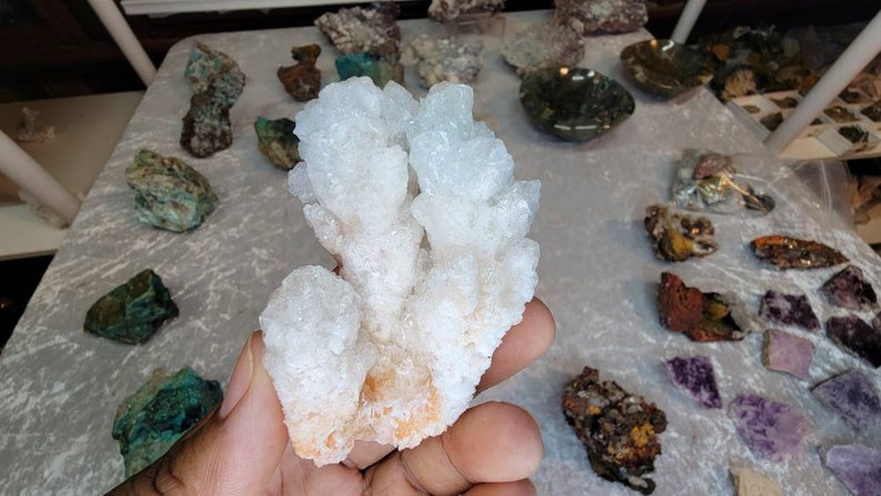 Rare Light Blue Aragonite Crystal from Mexico