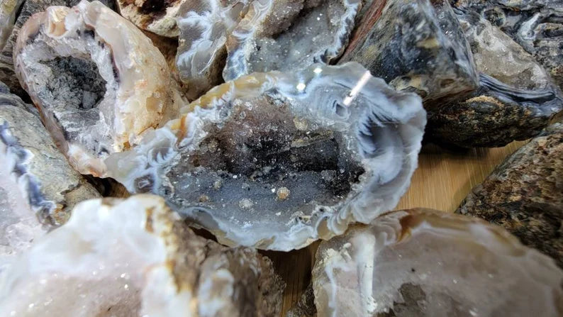 Mini Natural Ocos Geodes Halves Polished - Receive a Mystery Geode Half