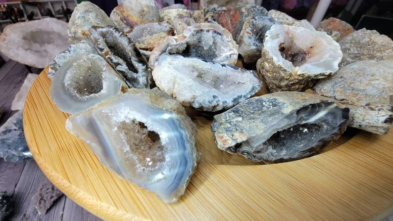 Mini Natural Ocos Geodes Halves Polished - Receive a Mystery Geode Half