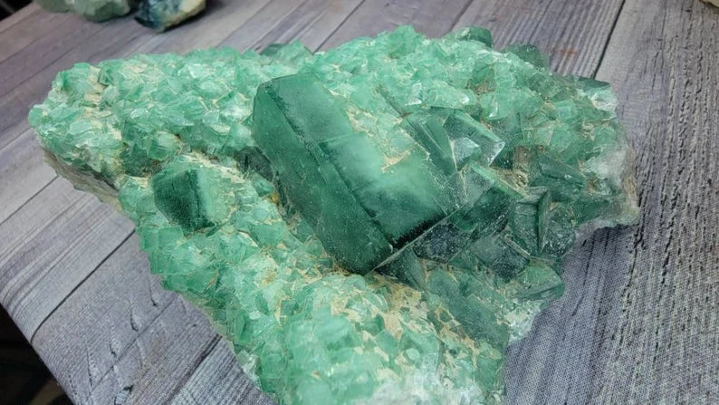 3lb Tiny Cubes on Large Green Cubic Fluorite on Matrix from Madagascar