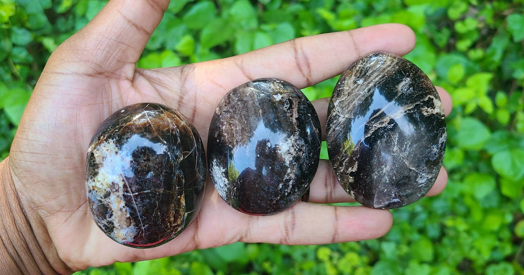 Black Opal Palmstones from Madagascar